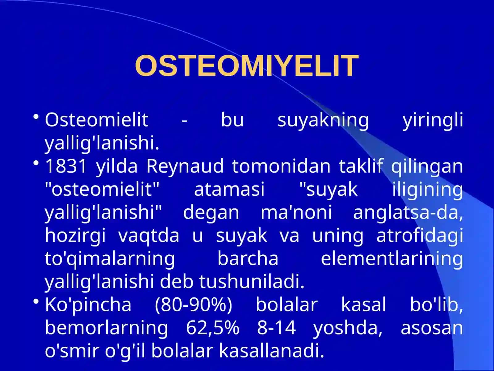 Suyak va bo’g’imlar xirurgik infektsiyasi 2