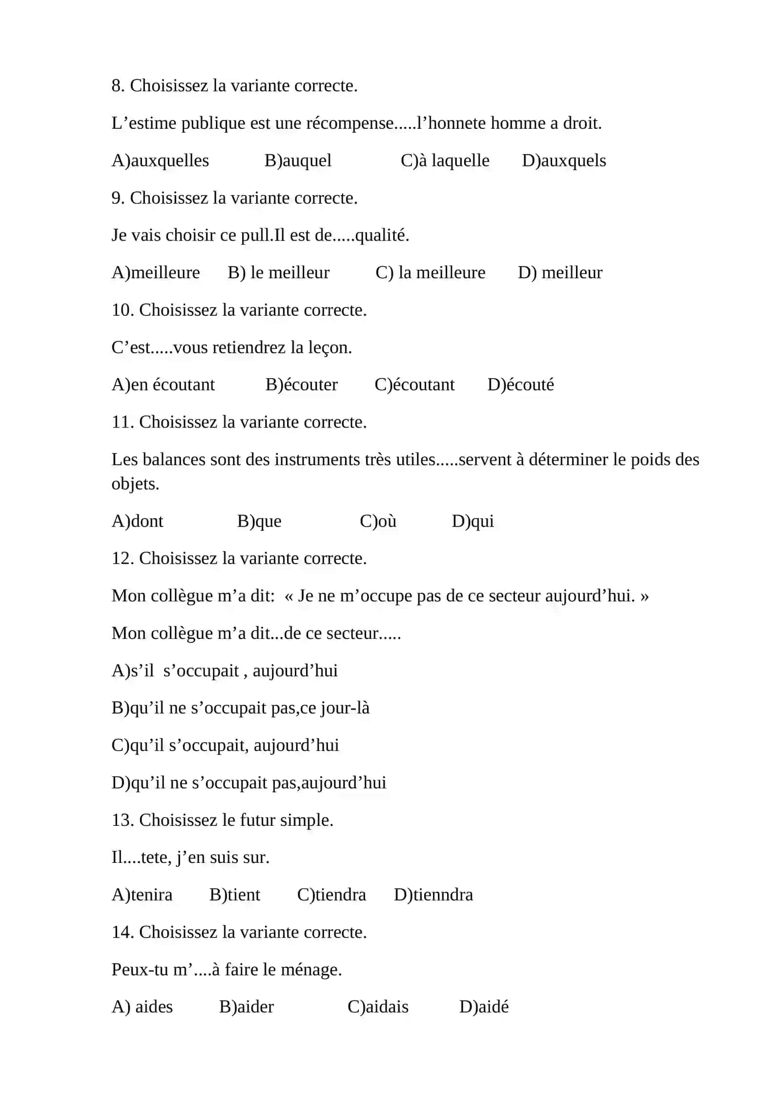 Test français 2