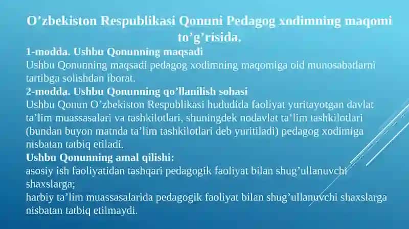 Pedagog xodimning maqomi 2