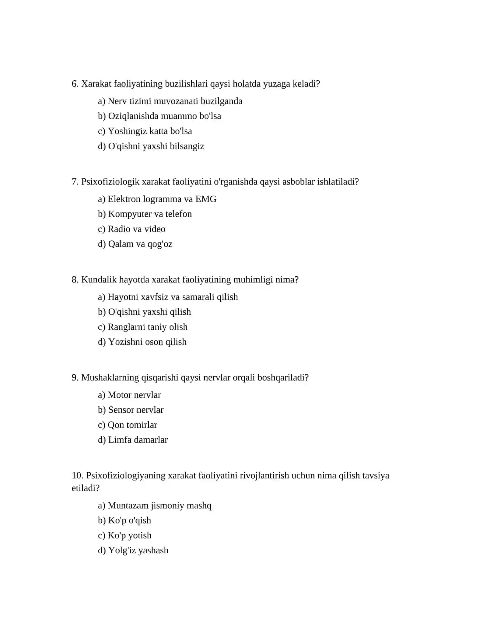 Psixofiziologiyaning xarakat faoliyati 2