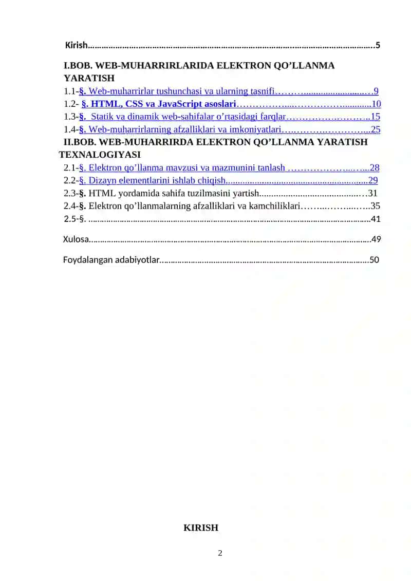 Web-muharrirlarida electron qo’llanma yaratish 2