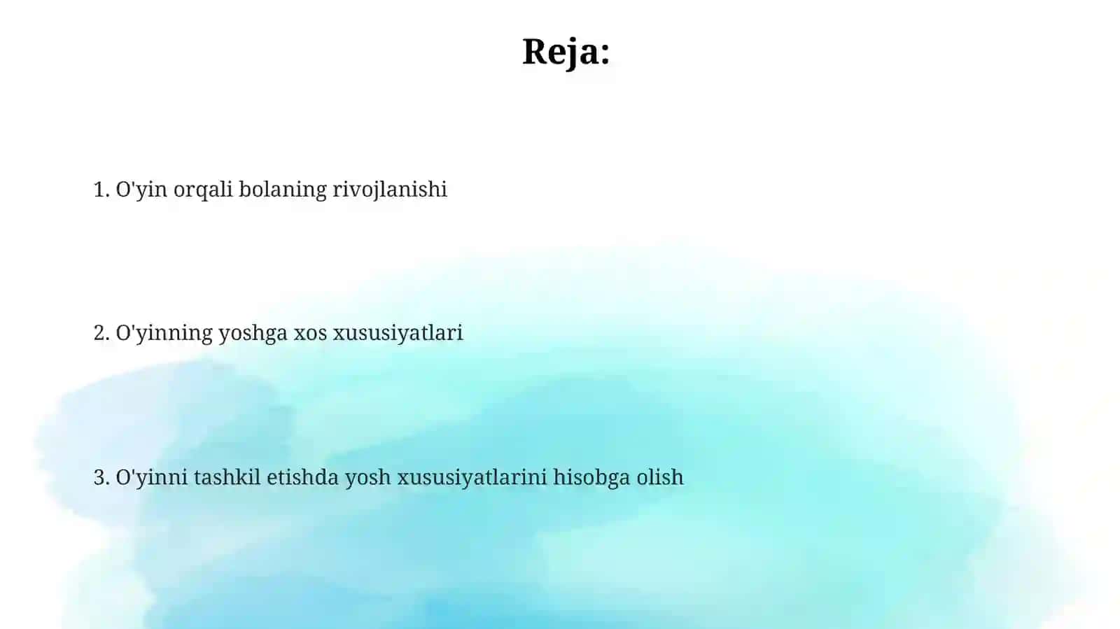 O'yin orqali bolaning rivojlanishi 2