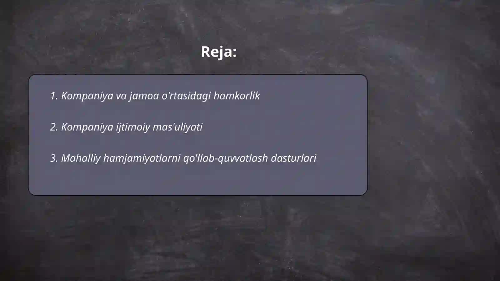 Kompaniya va jamoa o'rtasidagi hamkorlik 2