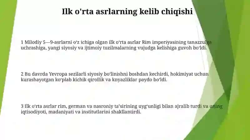 Qadimgi Ilk OʻRta Asrlar Tarixi Va OʻZiga Xos Xususiyatlari 2