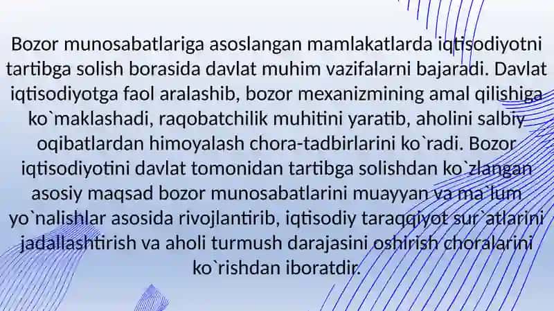 Iqtisodiyotni tartibga solishda davlatning roli 2
