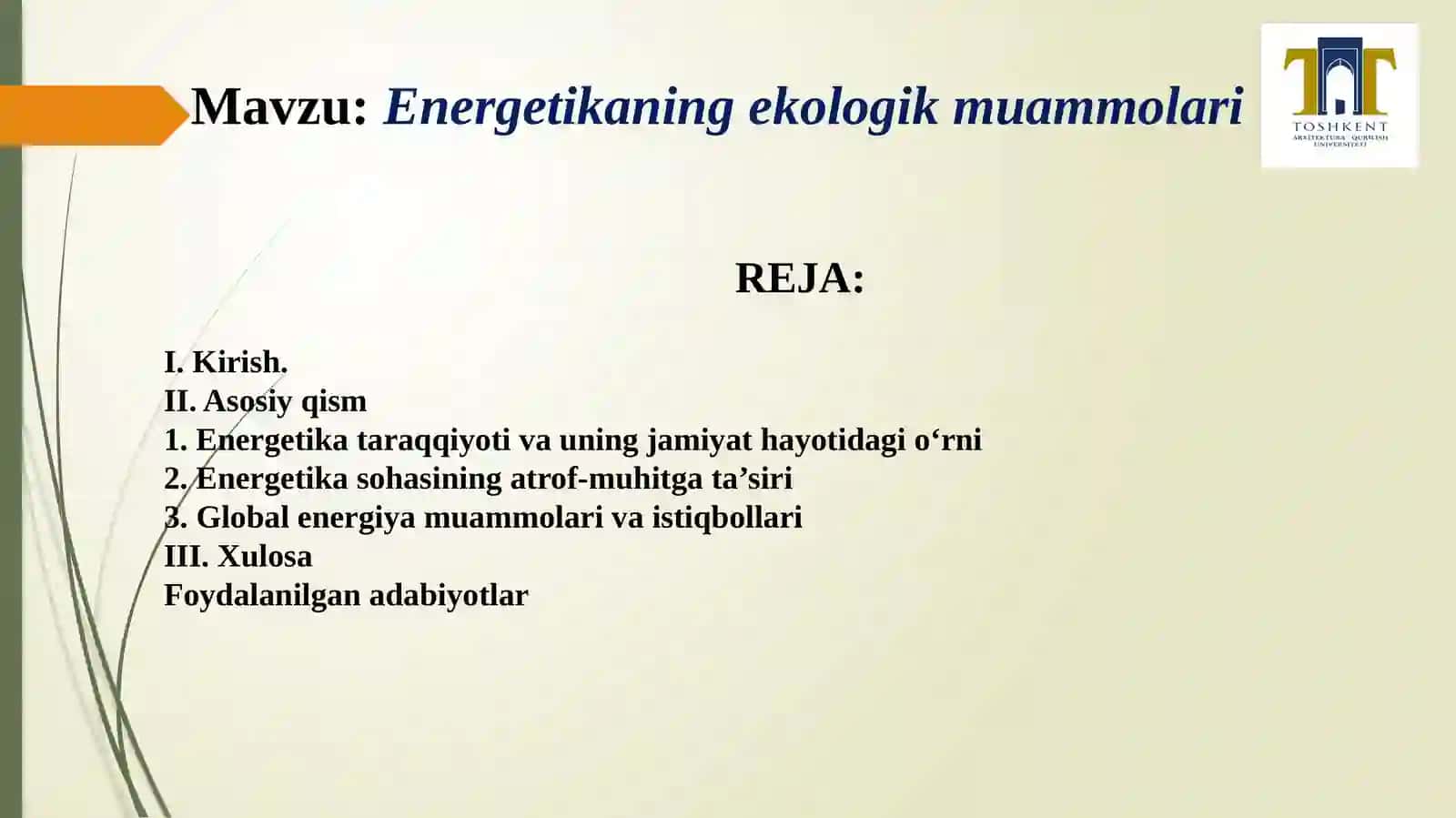 Energetikaning ekologik muammolari 2