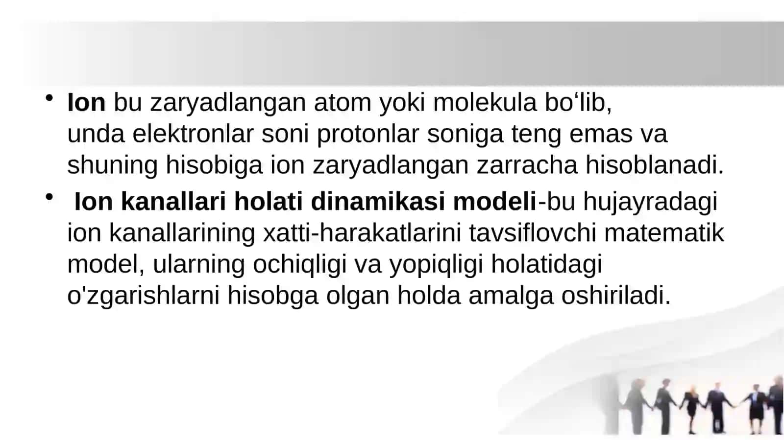 Ion kanallari holati dinamikasining modeli 2