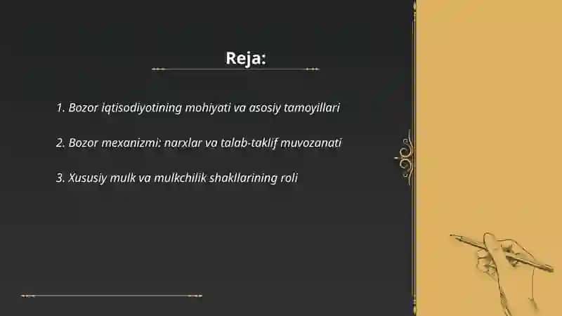Bozor iqtisodiyotini o'rganish 2