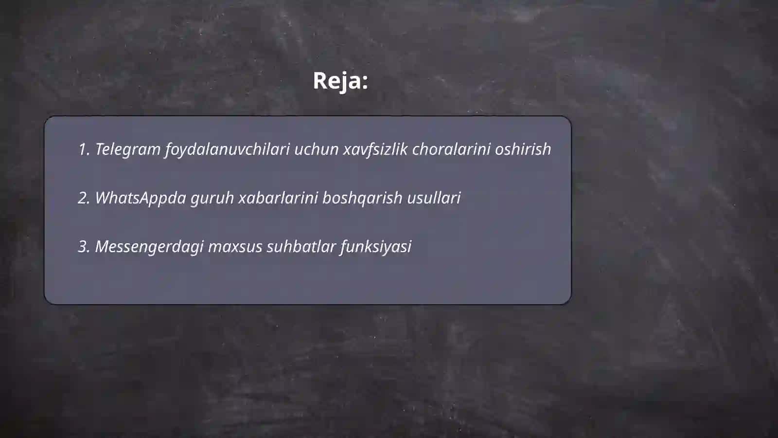 Internetda xabar almashish va soʻzlashuv xizmatlari 2