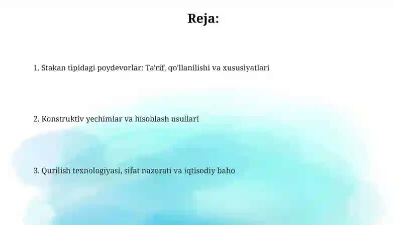 Izolyatsiyalangan (stakan tipidagi) poydevorlar 2