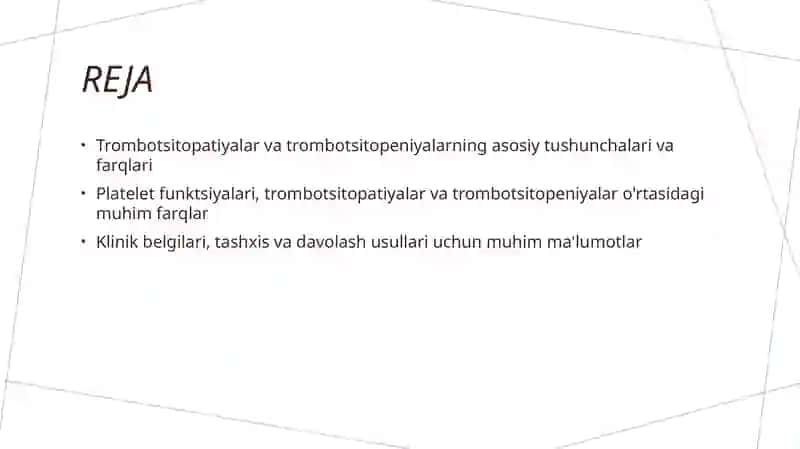 Trombotsitopatiyalar va trombotsitopeniyalar 2