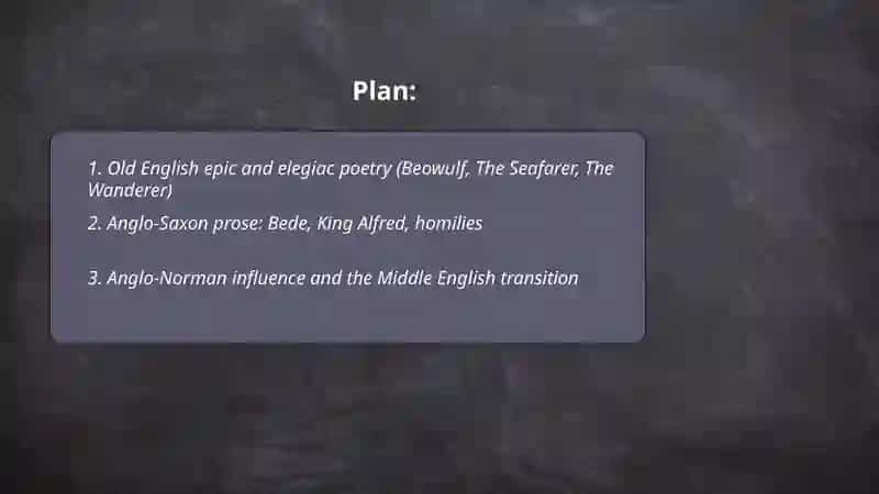 Old English Epic and Elegiac Poetry 2