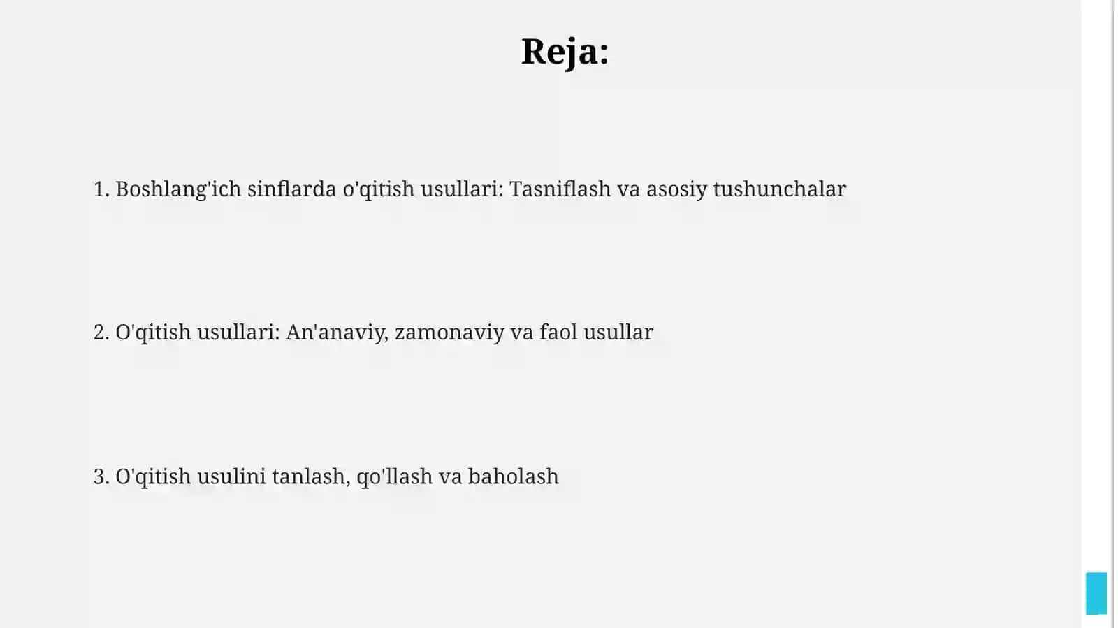 Boshlang'ich sinflarda o'qitish usullari 2