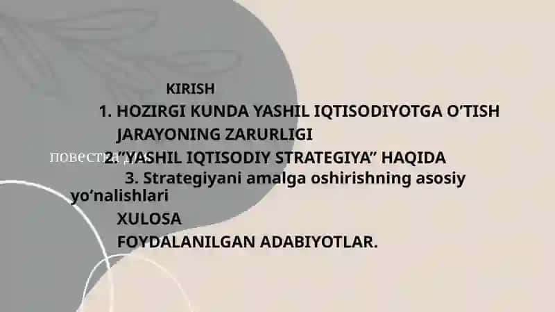 Yashil iqtisodiyot 2
