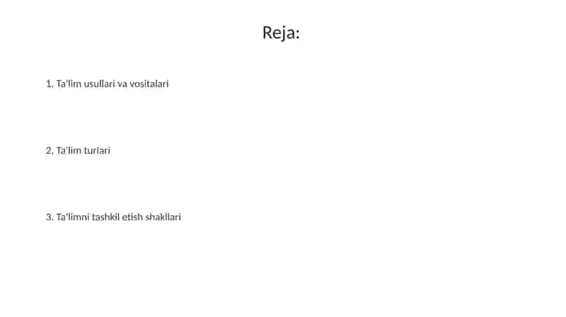 Ta'lim metodlari va vositalari 2