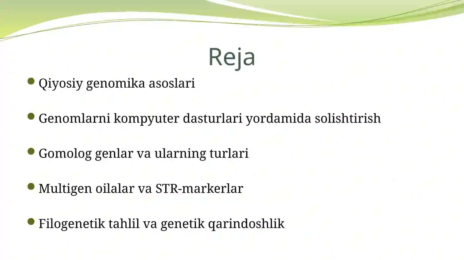 Qiyosiy genomika asoslari 2