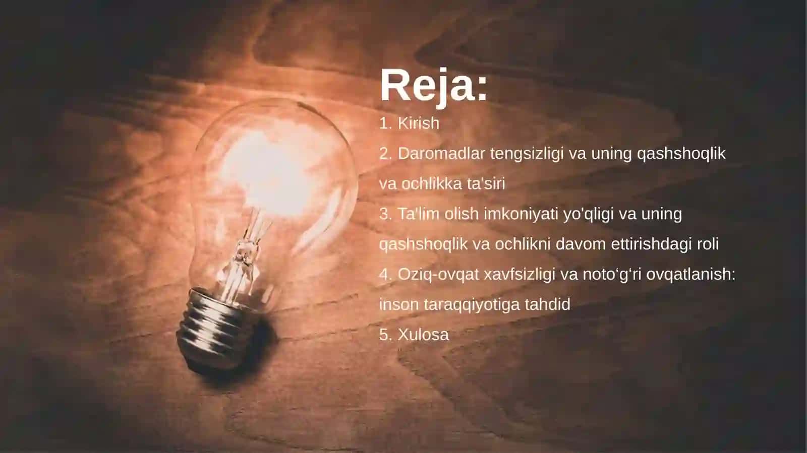 Jahon xoʻjaligida kambagʻallik va ochlik muammolari 2