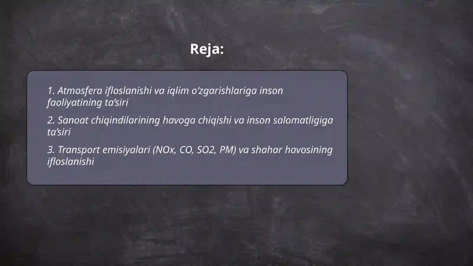 Inson foaliyatining tabiatga ta'siri va tabiatning javobi 2