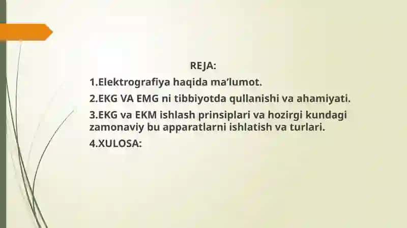 Elektrografiya usullarini fizikasoslari [EKG, EMG] 2