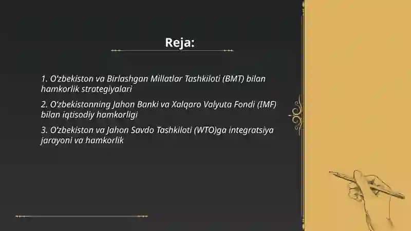O‘zbekistonning eng yangi tarixi fanidan taqdimoti 2