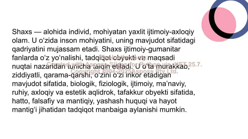 Shaxs haqida tushuncha 2