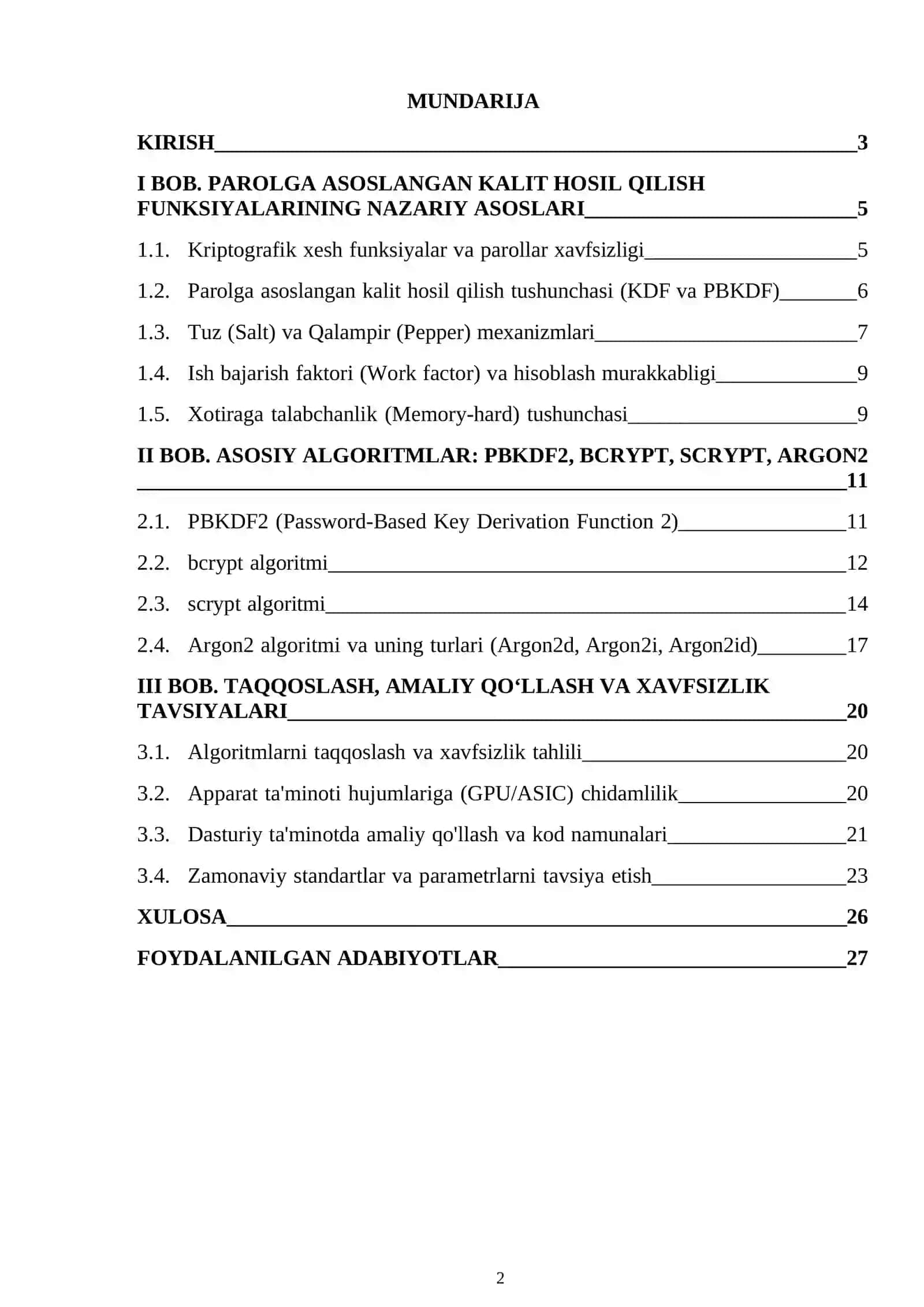 Password-based key derivation funksiyalari mavzusi 2