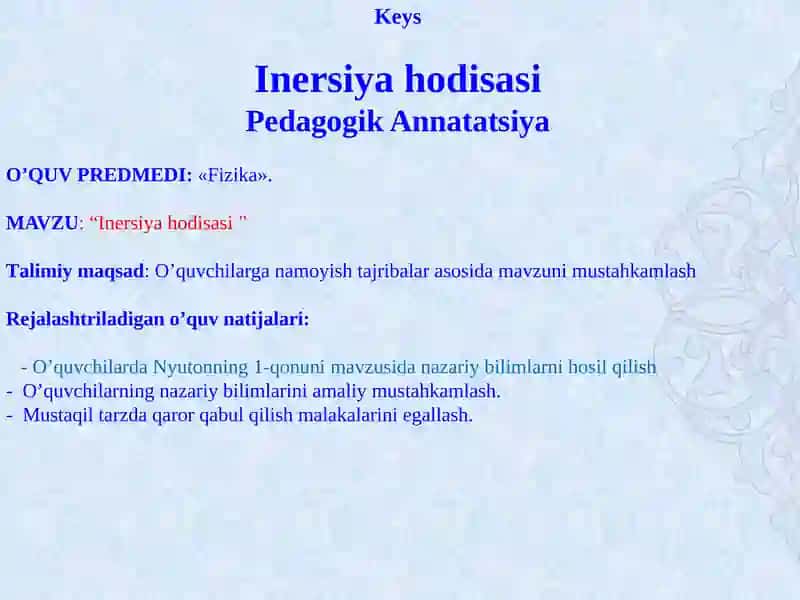 Inersiya hodisasi 2