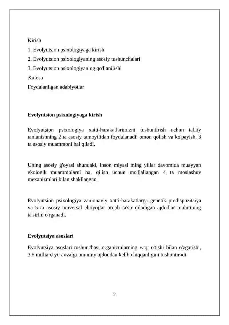 Evolutsion psixologiyaga kirish 2
