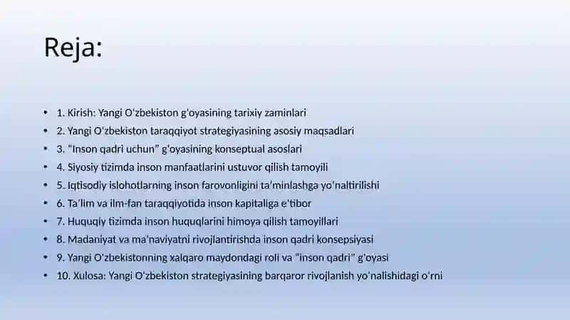 Yangi O‘zbekiston taraqqiyot strategiyasi. 2
