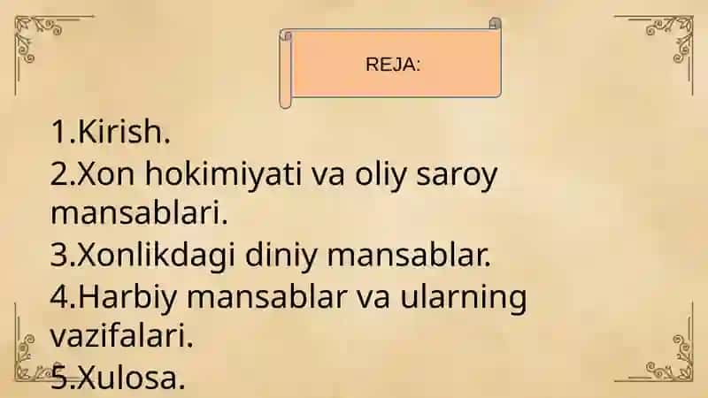 Xiva xonligida saroy unvonlari va mansablari 2