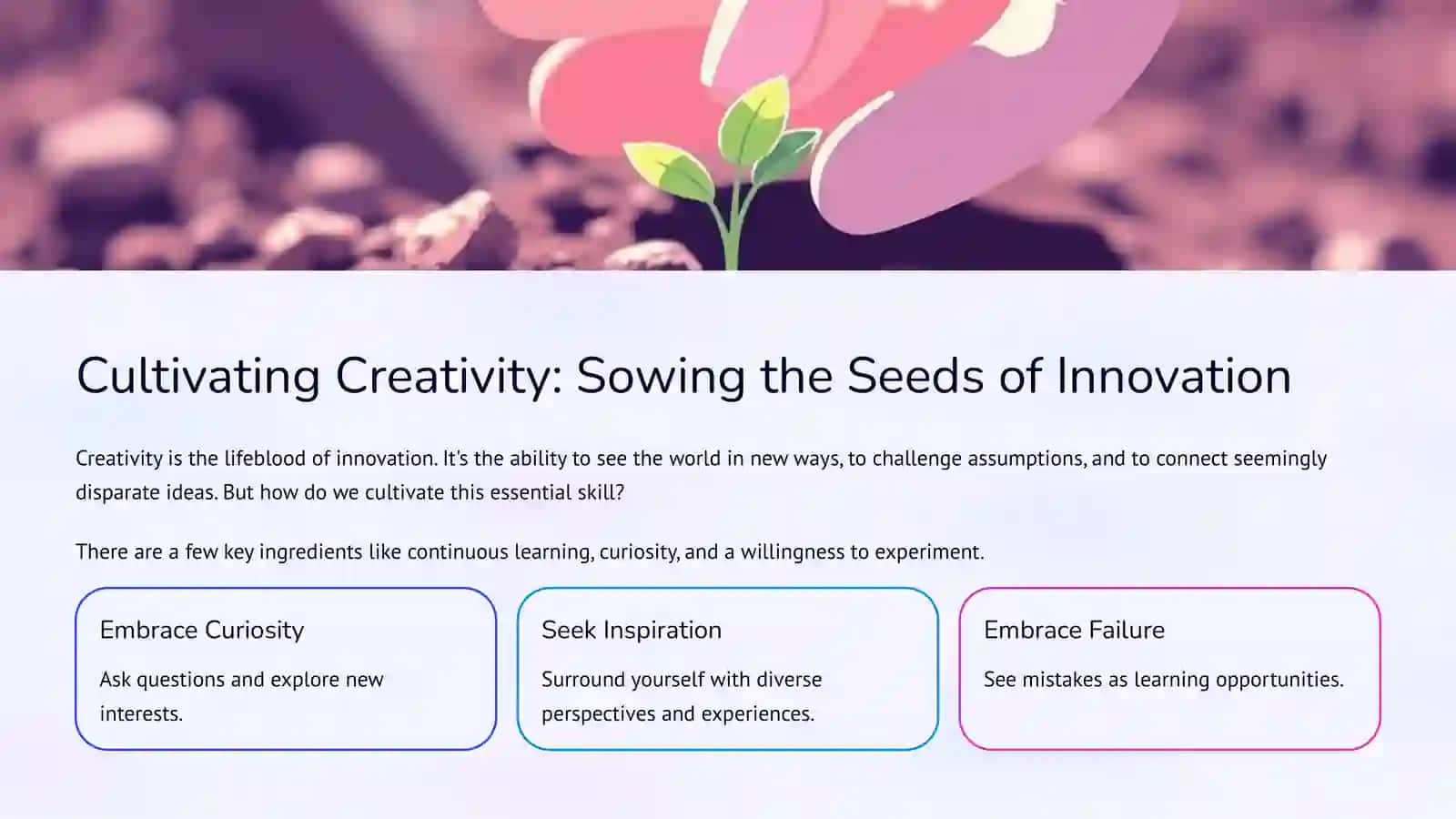 Cultivating Creativity: Sowing the Seeds of Innovation 2