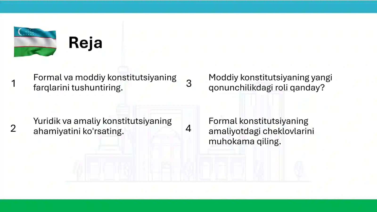 Formal va moddiy Konstitutsiya. Yuridik va amaliy Konstitutsiya 2