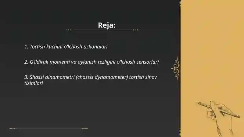 Tortish sifatlarining diagnostika qilish texnik vositalari 2