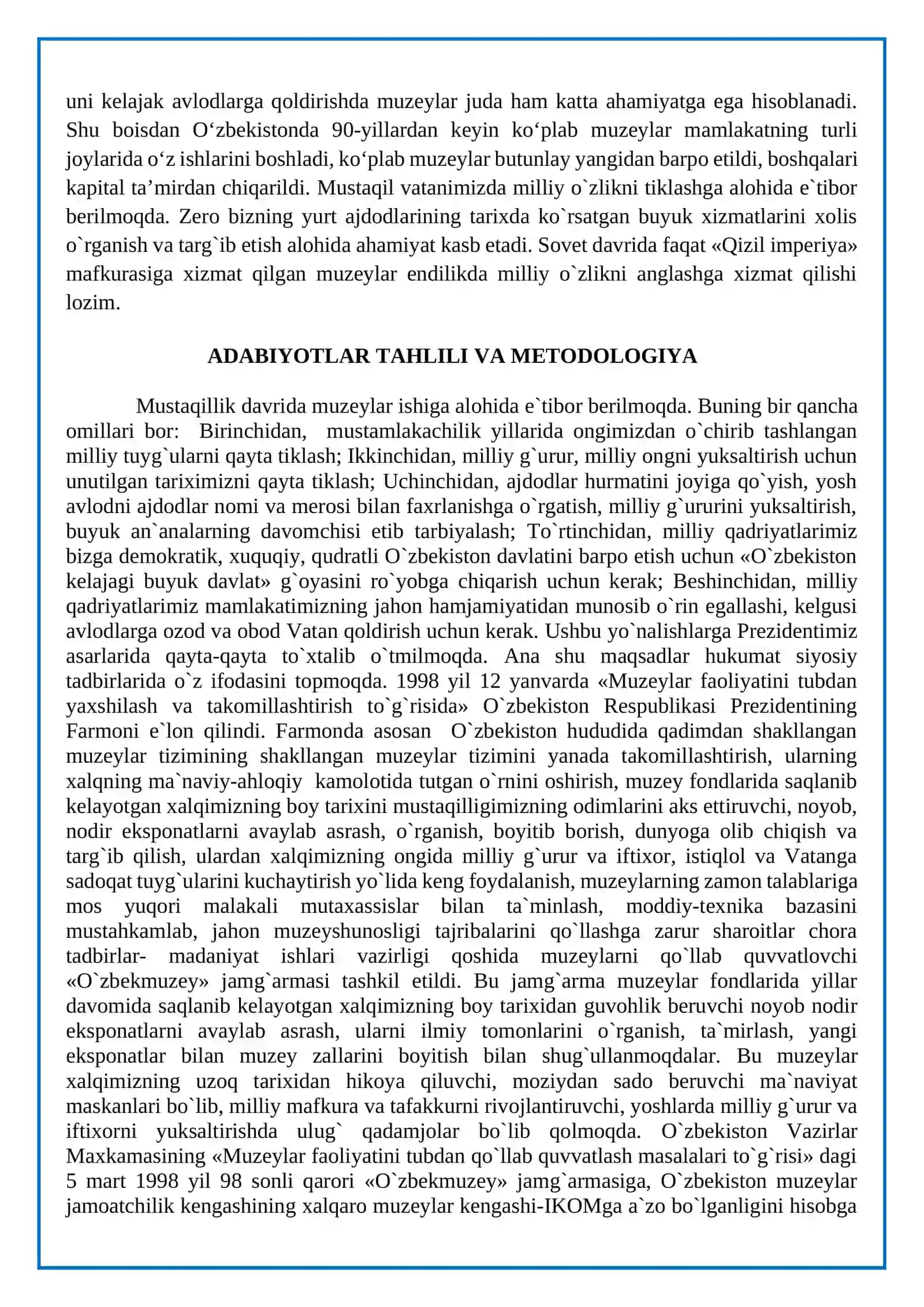 O’zbekistonda muzeylar va muzey ishi 2