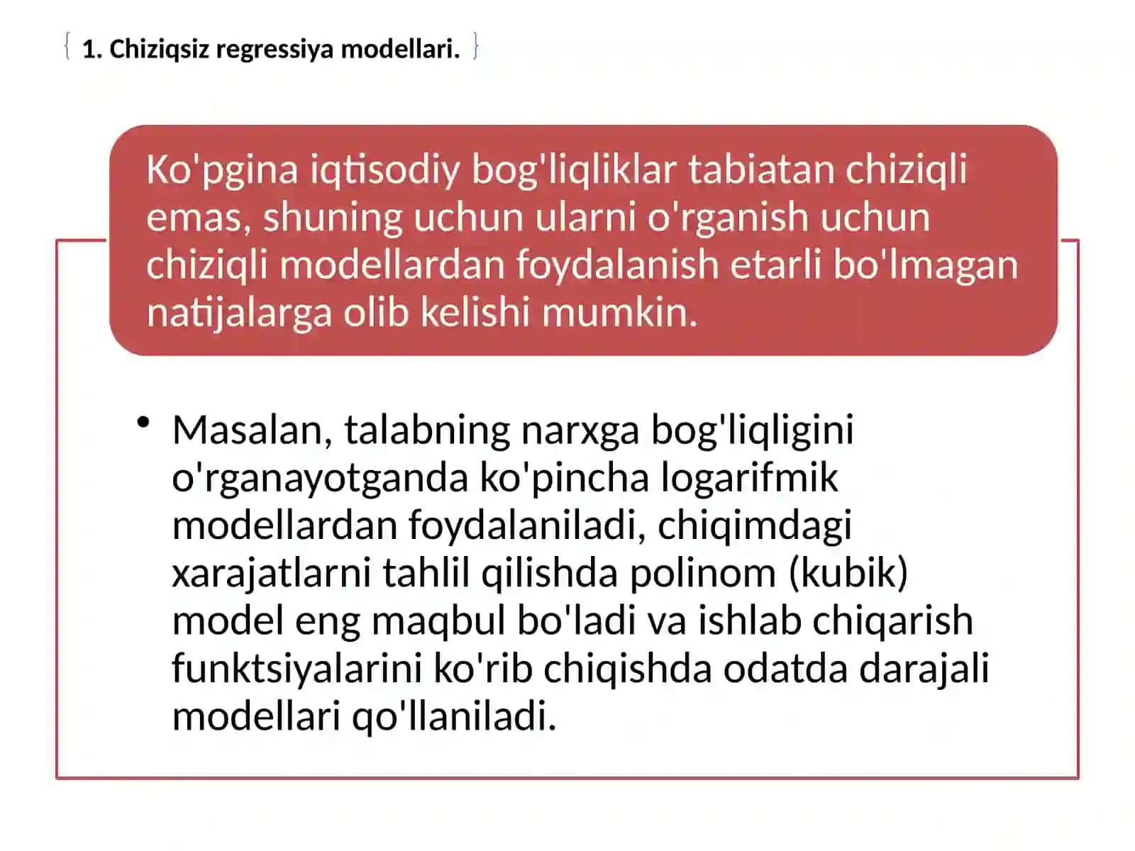 Chiziqsiz regressiya 2