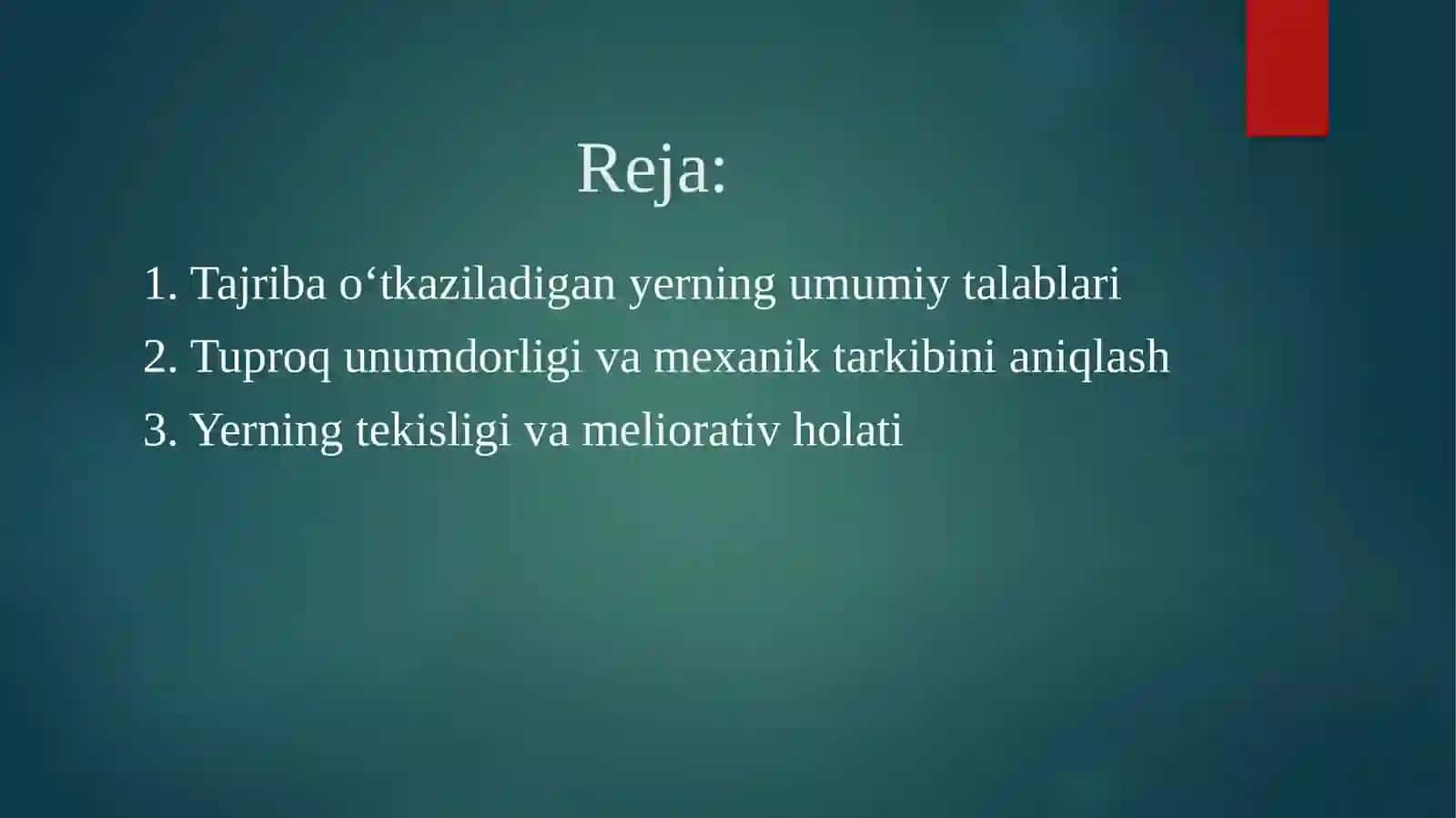 Dalatajribasi uchun yer tanlash 2