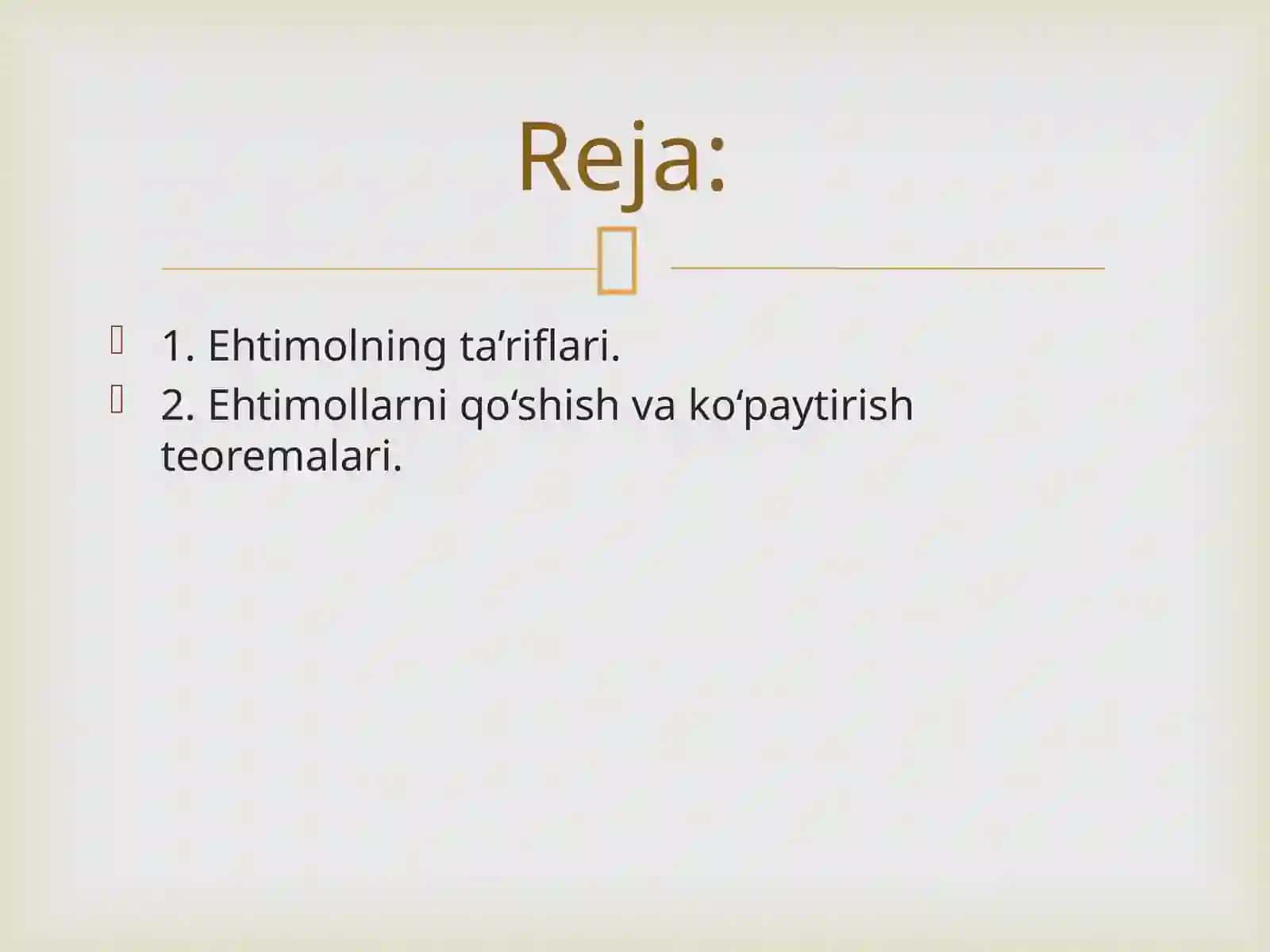 Elementar hodisolar fazosi. Hodisalar ustida amallar 2