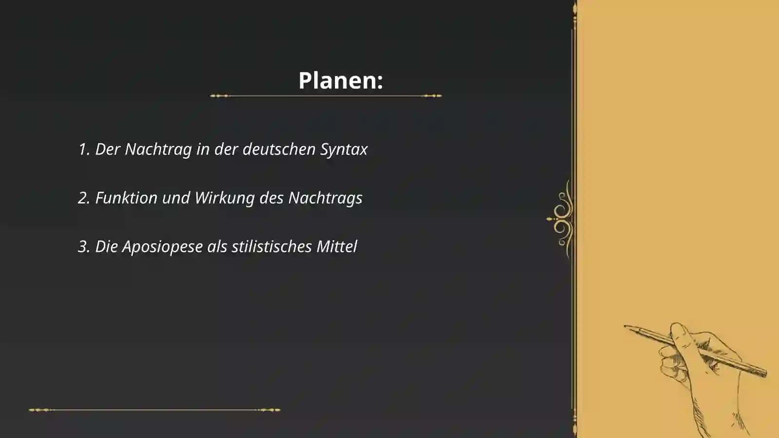 Der Nachtrag in der deutschen Syntax 2