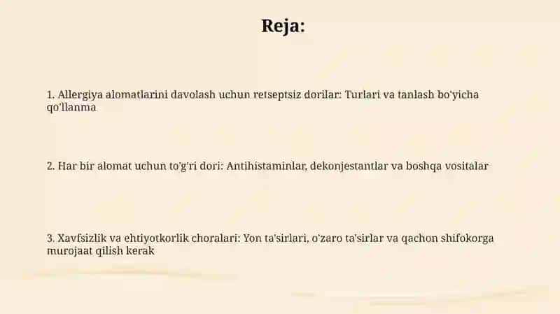 Allergiya turlari va alomatlari 2