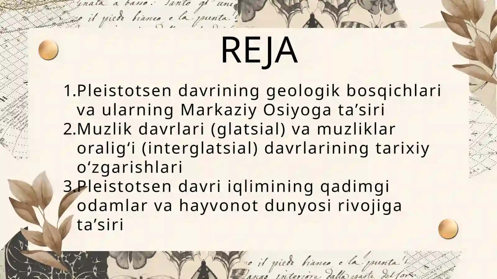 Markaziy Osiyoda Pleistotsen davri iqlimi 2