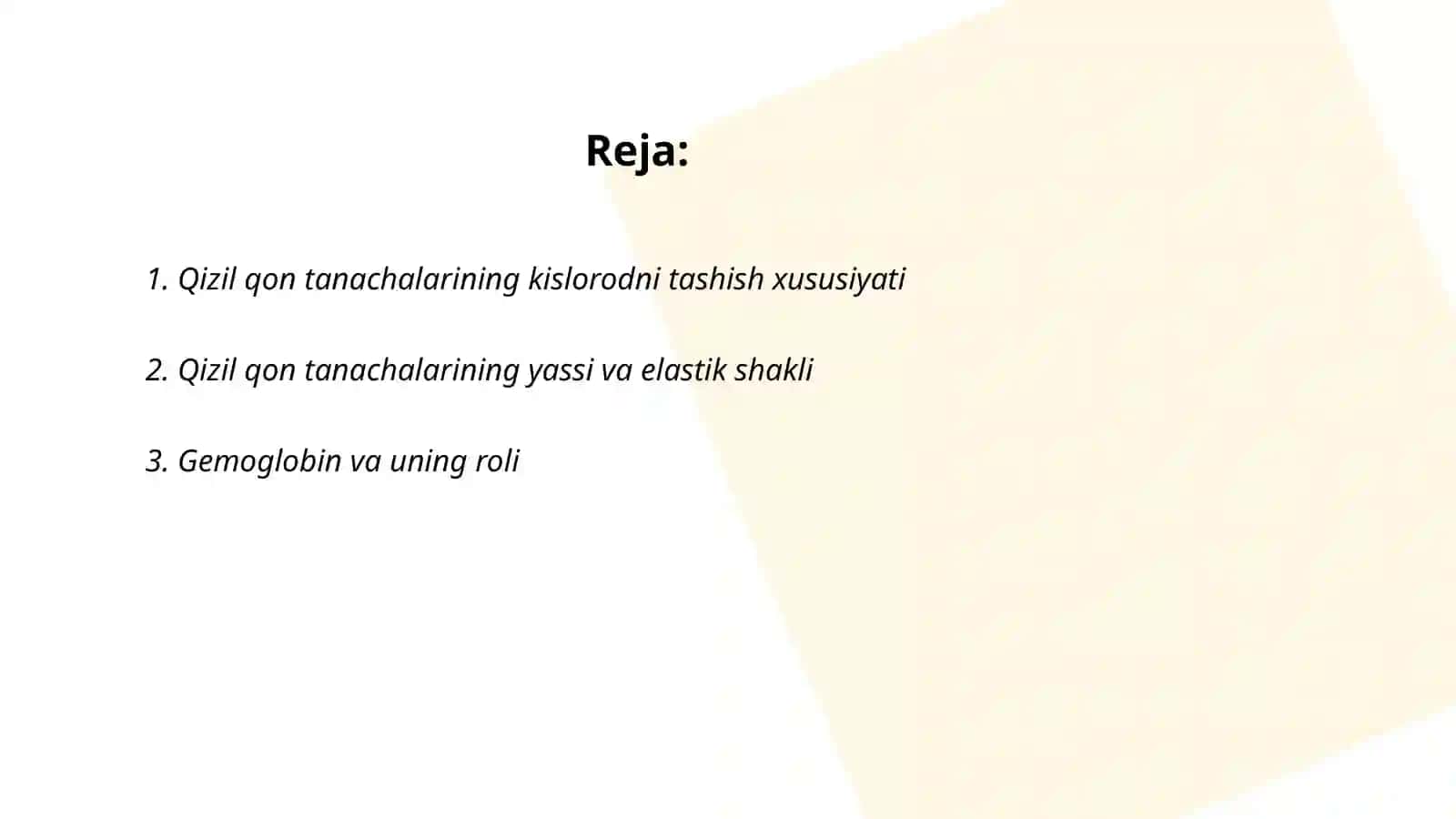 Qizil qon tanachalarining adaptiv xususiyatlari 2