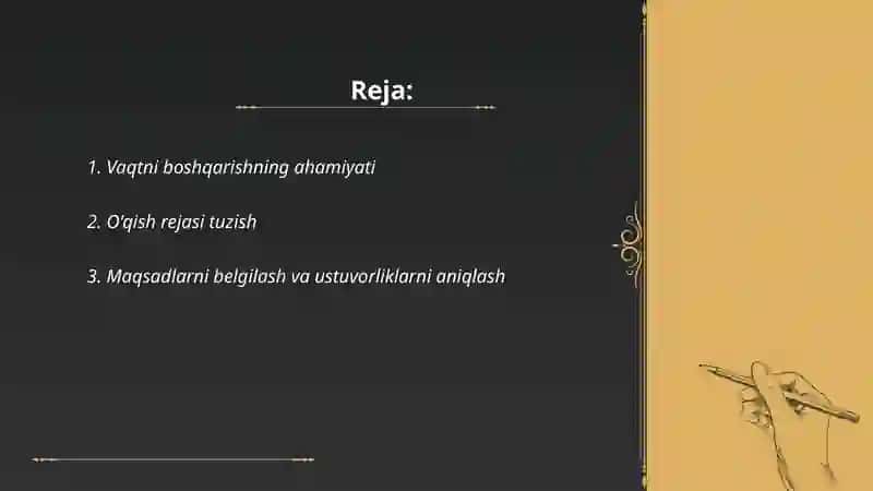 Ta'lim olish jarayonida vaqtni boshqarish ko'nikmasi 2