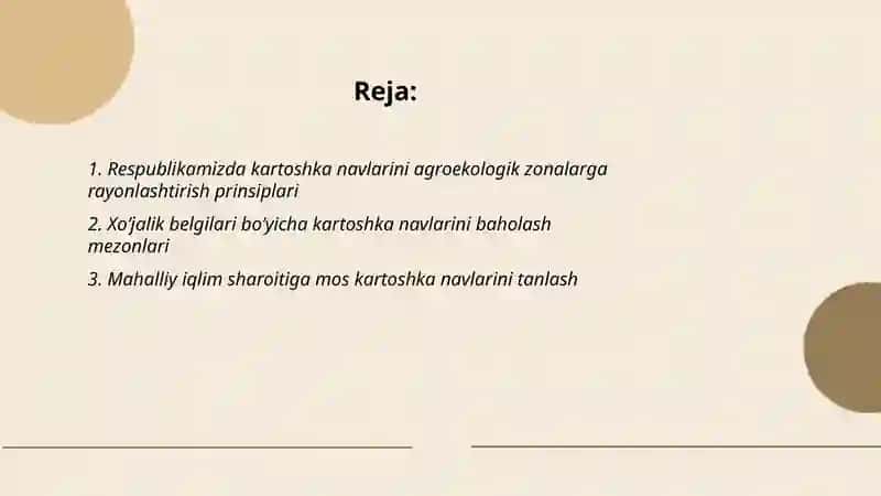 Rayonlashtirish Kartoshka Navlari 2
