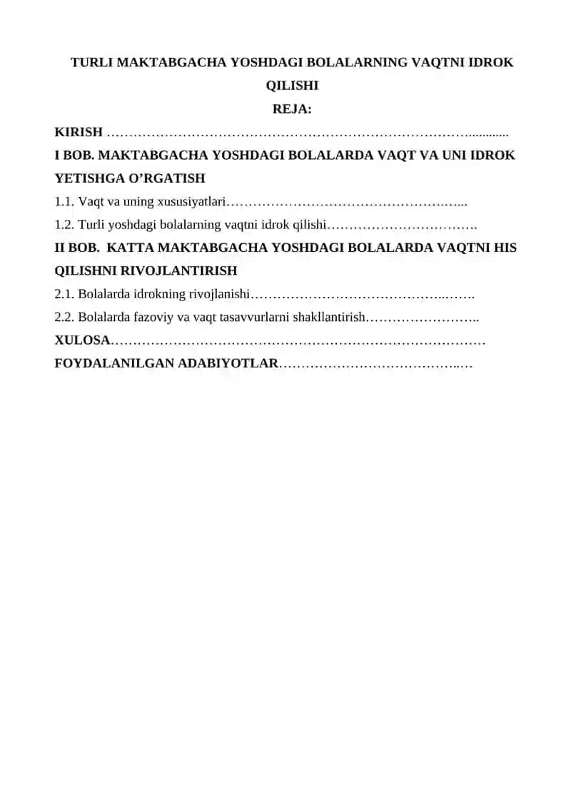 Maktabgacha Yoshdagi Bolalarda Vaqtni Idrok Qilish 2