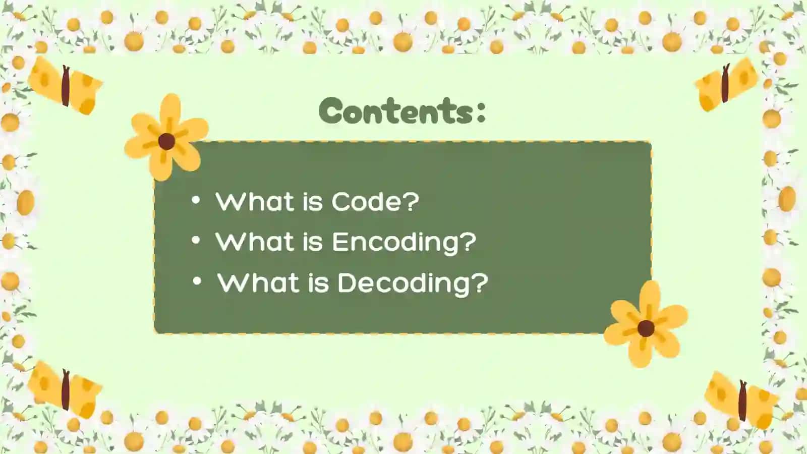 Code, encode, decode in stylistic 2
