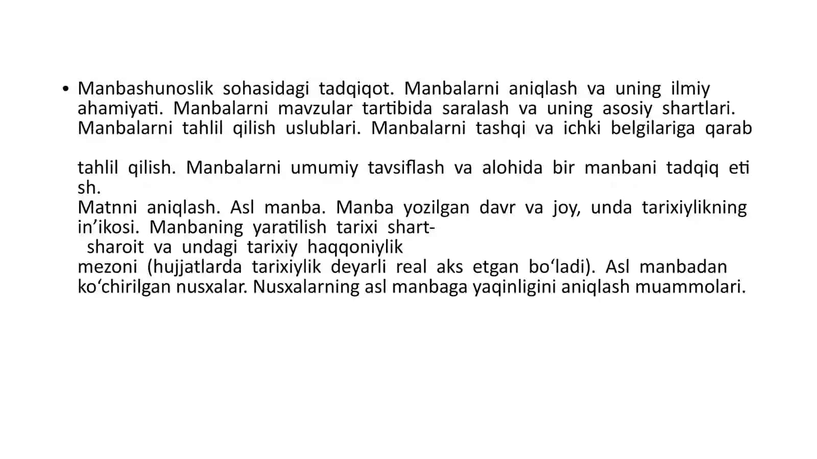 ARAB YOZUVIGACHA ILK O’RTA ASR YOZMA MANBALAR TAHLILI 2