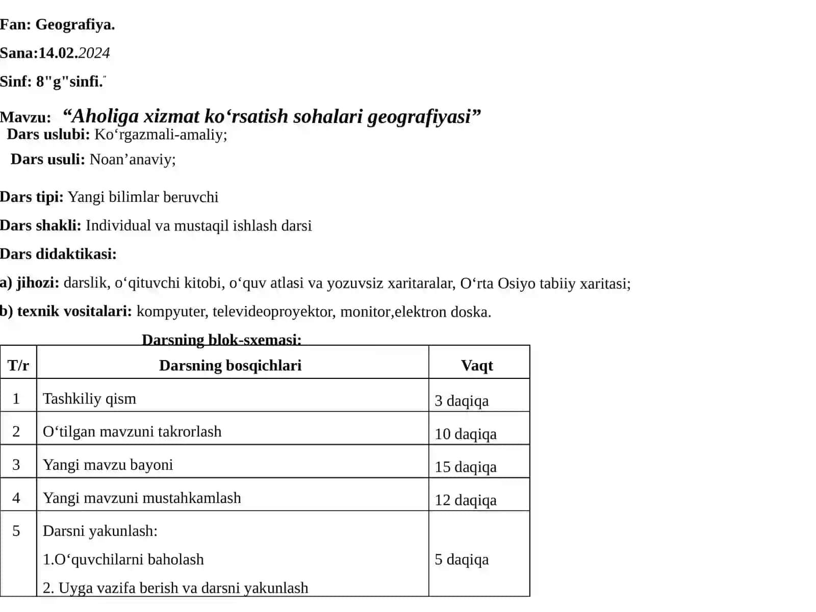Aholiga xizmat ko'rsatish sohalari geografiyasi 2