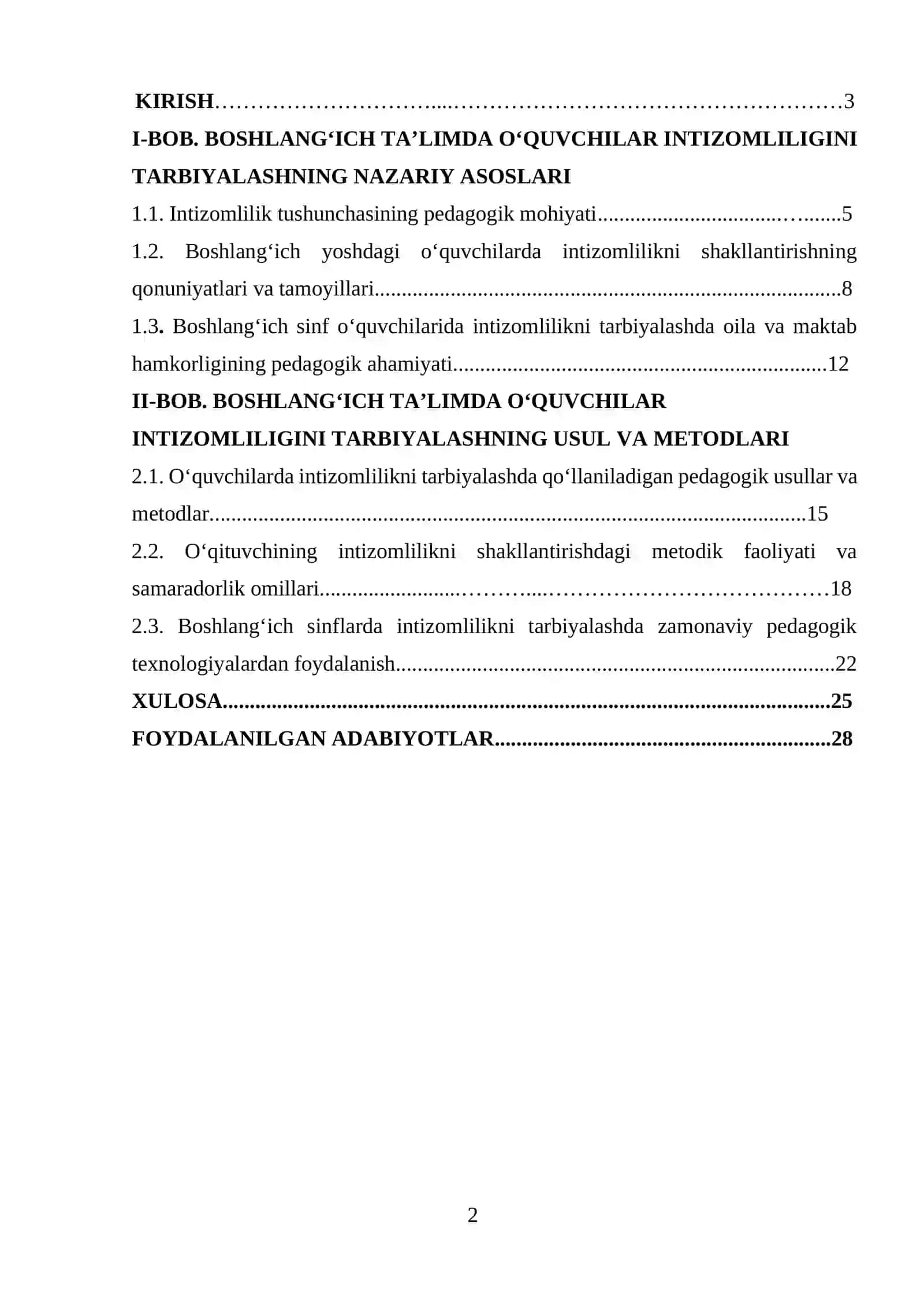 Intizomlilikni tarbiyalashning Usul va Metodlari 2