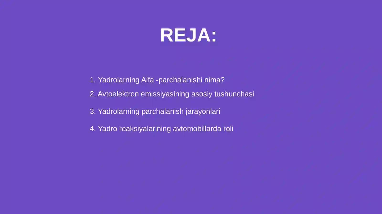 Yadrolarning Alfa-parchalanishi 2