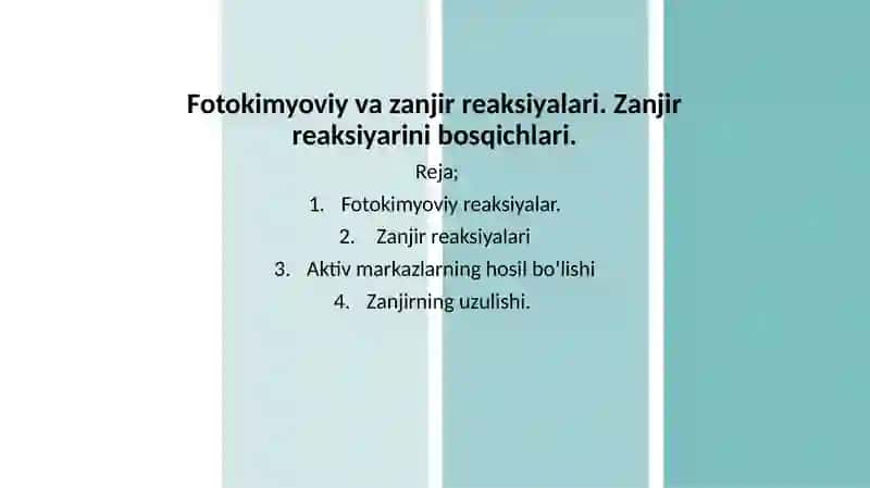 Fotokimyoviy reaksiyalar 2